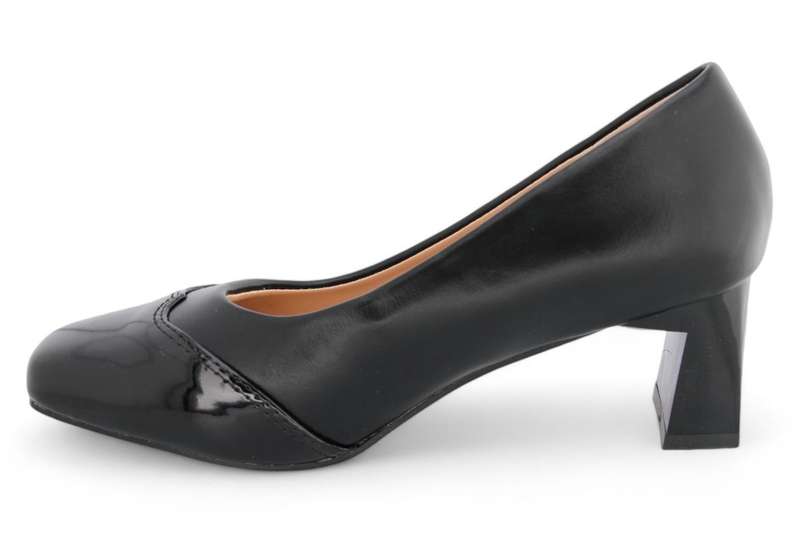 TTP Women PU Rectangular Flare Block Heel with Wingtip JSF101