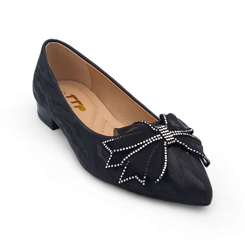 TTP Women Pointed Toe Flats With Bow Decor JSF82
