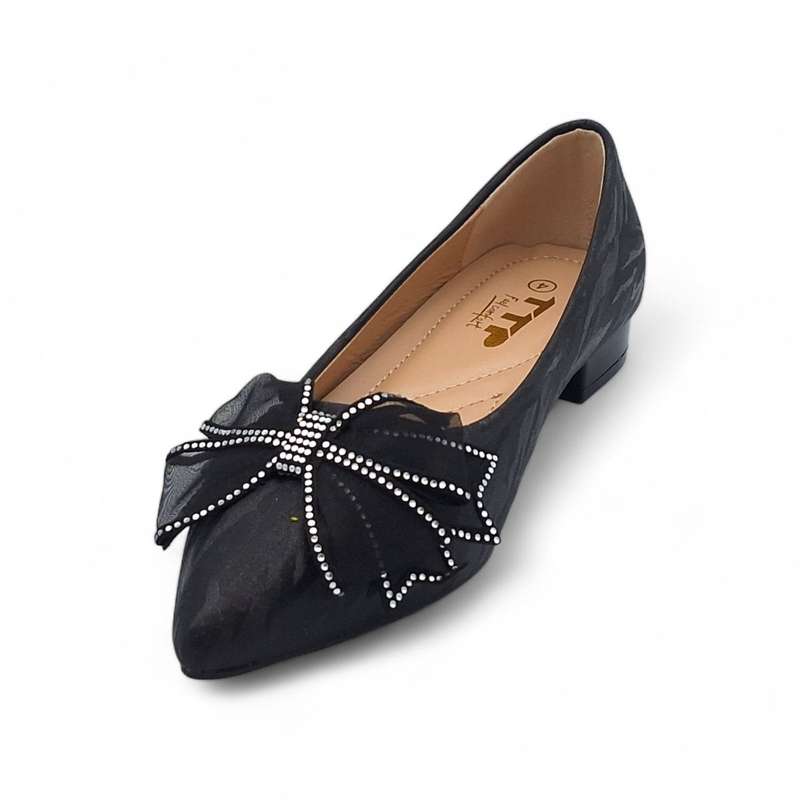 TTP Women Pointed Toe Flats With Bow Decor JSF82