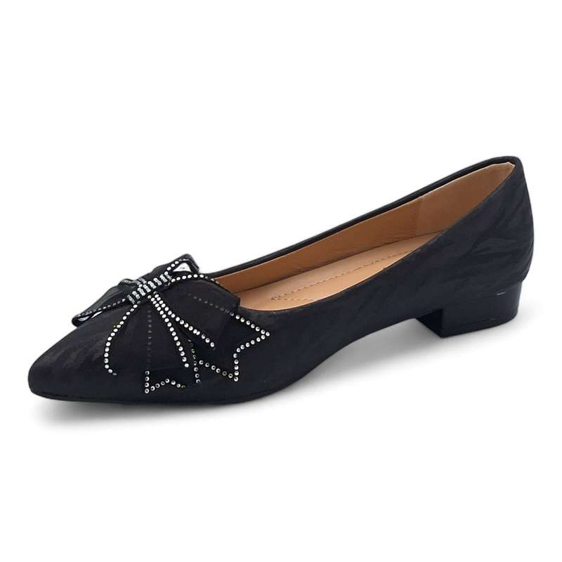 TTP Women Pointed Toe Flats With Bow Decor JSF82