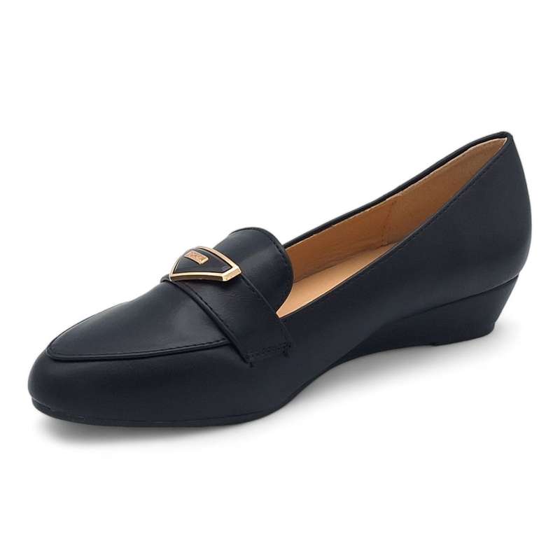 TTP Women PU Low Wedge Heels with Vamp Decor JSF91