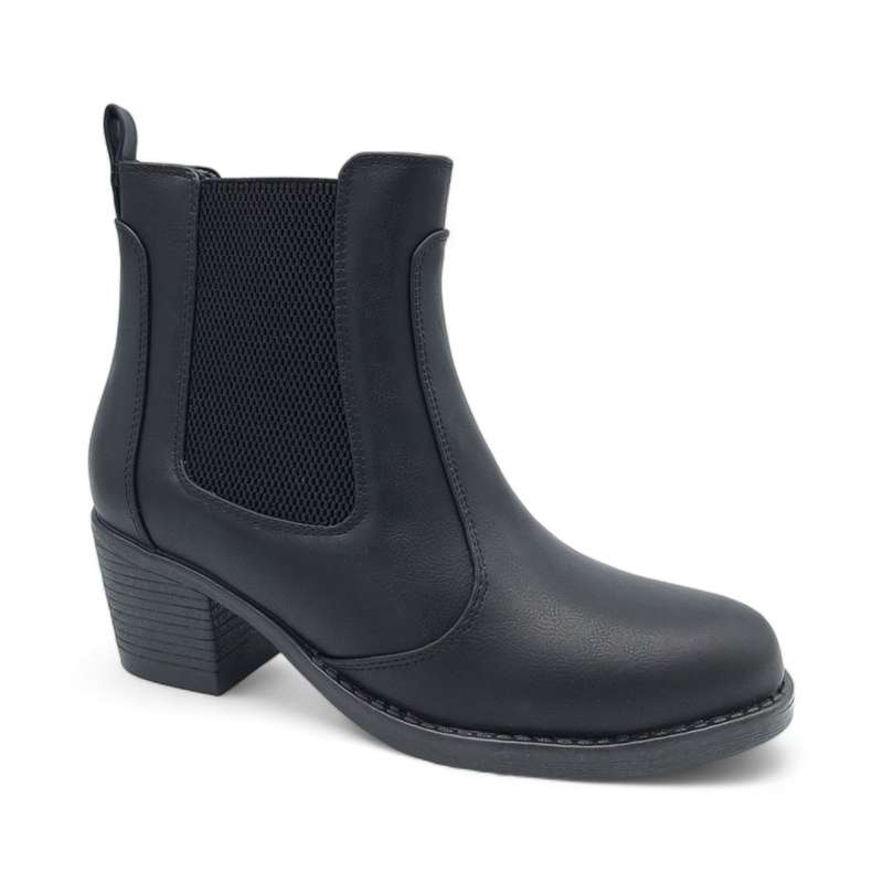 ALXIR Women's Almond Toe Block Heel Chelsea Style Boots - PSL4251