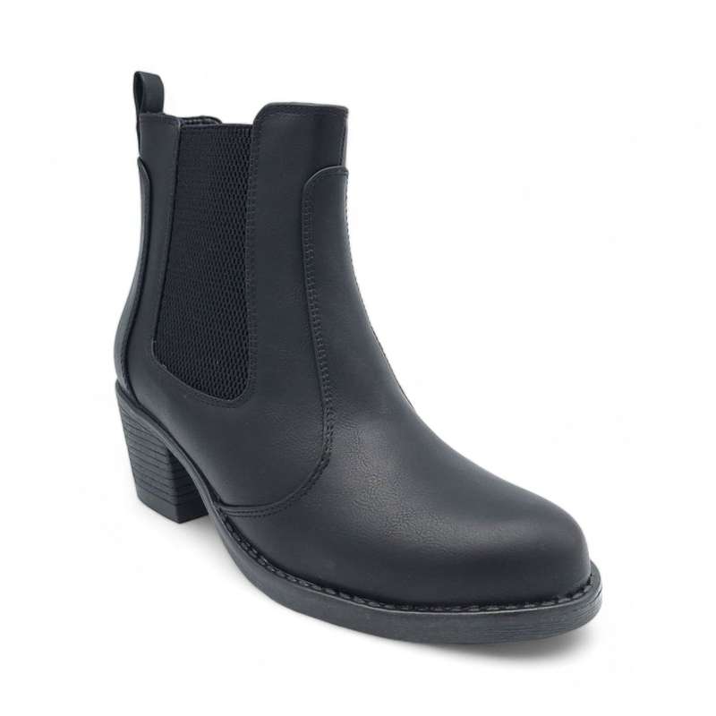 ALXIR Women's Almond Toe Block Heel Chelsea Style Boots - PSL4251