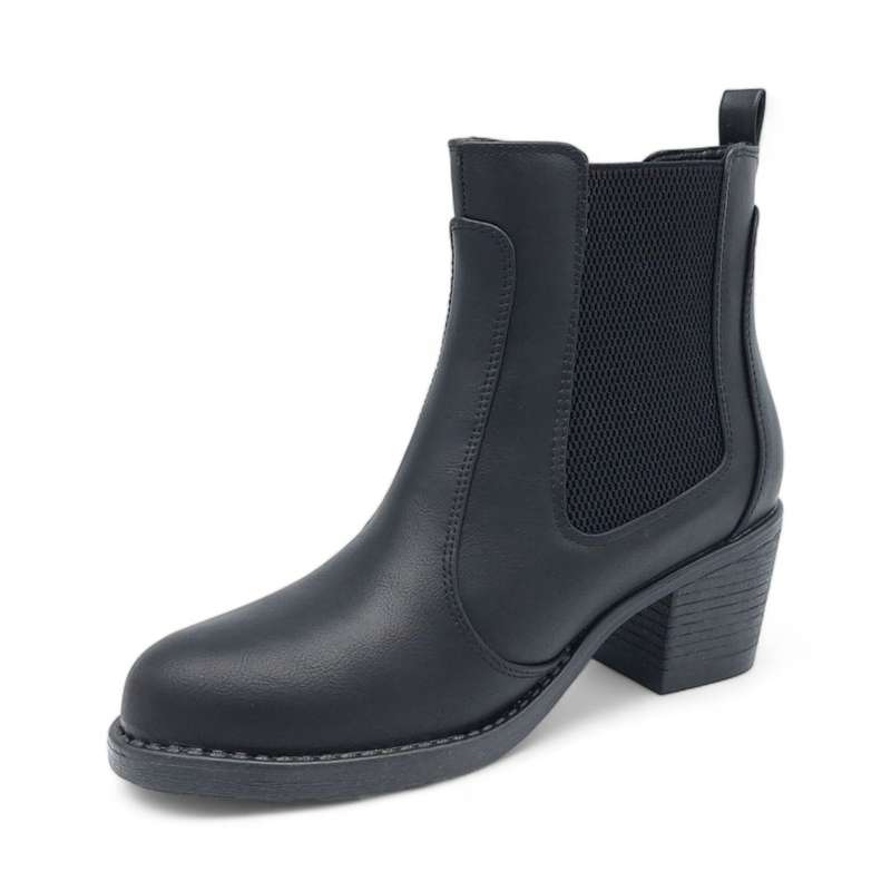 ALXIR Women's Almond Toe Block Heel Chelsea Style Boots - PSL4251