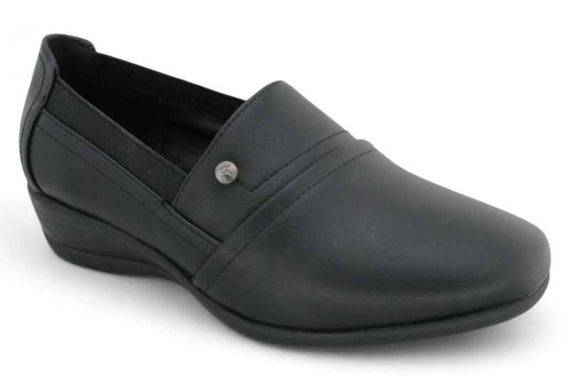 ALXIR Women Round Toe PVC Wedge Heel Slip On Shoe PSL4286