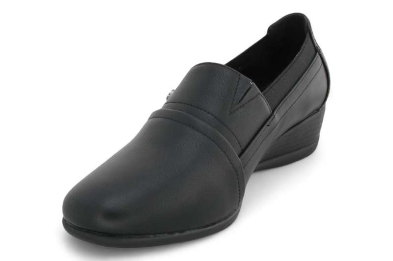 ALXIR Women Round Toe PVC Wedge Heel Slip On Shoe PSL4286