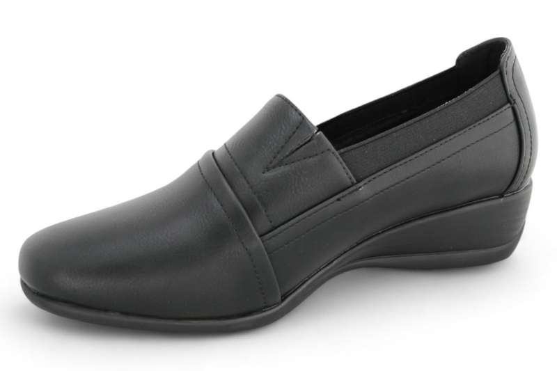 ALXIR Women Round Toe PVC Wedge Heel Slip On Shoe PSL4286