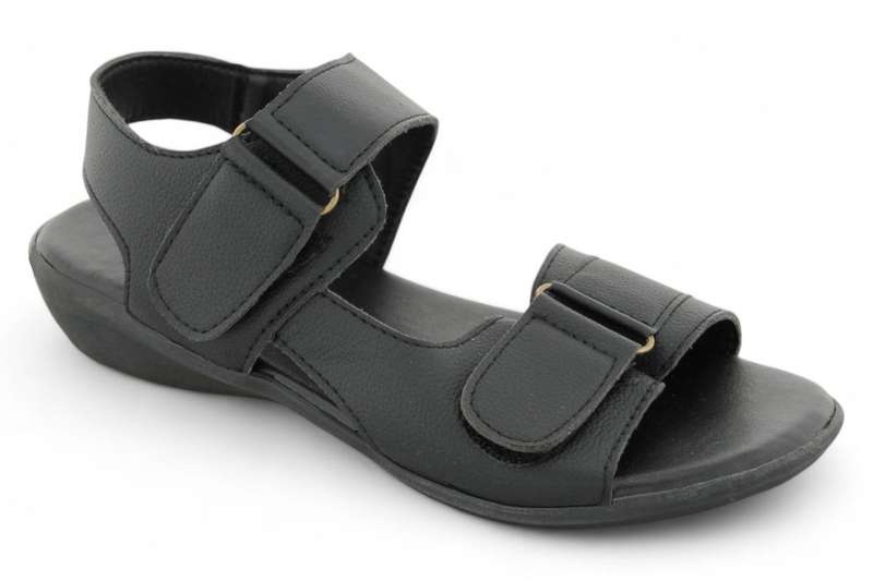 ALXIR Women Black Classic Hook and Loop Sandals PSL4548