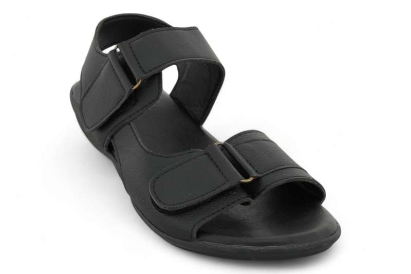 ALXIR Women Black Classic Hook and Loop Sandals PSL4548
