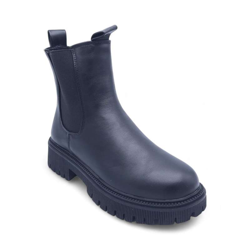 Women Round Toe PVC Platform Sole Chelsea Boots - XB240310