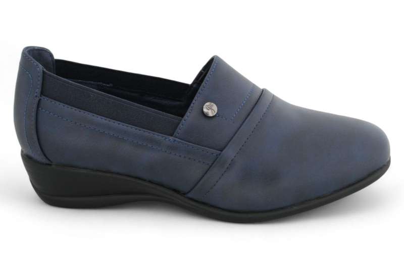ALXIR Women Round Toe PVC Wedge Heel Slip On Shoe PSL4286