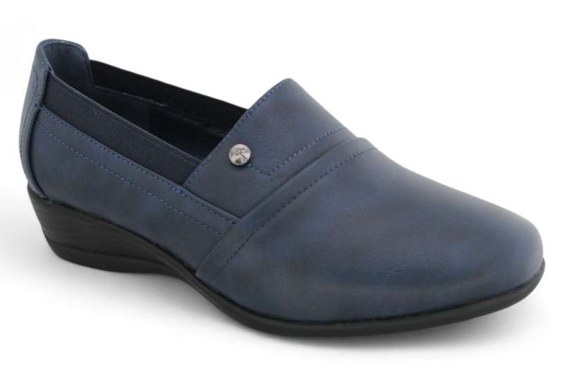 ALXIR Women Round Toe PVC Wedge Heel Slip On Shoe PSL4286