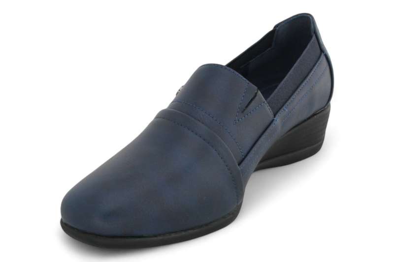 ALXIR Women Round Toe PVC Wedge Heel Slip On Shoe PSL4286
