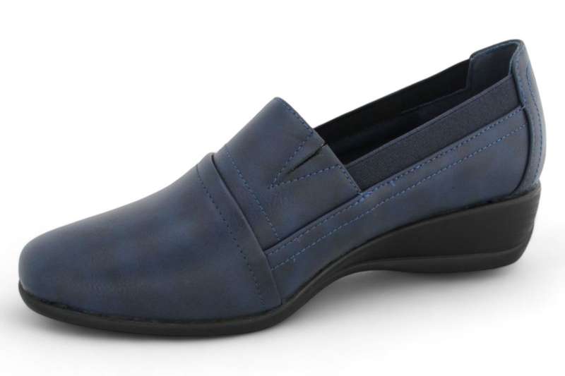 ALXIR Women Round Toe PVC Wedge Heel Slip On Shoe PSL4286