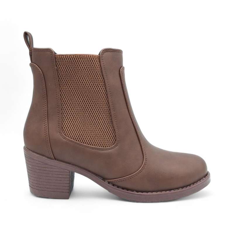 ALXIR Women's Almond Toe Block Heel Chelsea Style Boots - PSL4251