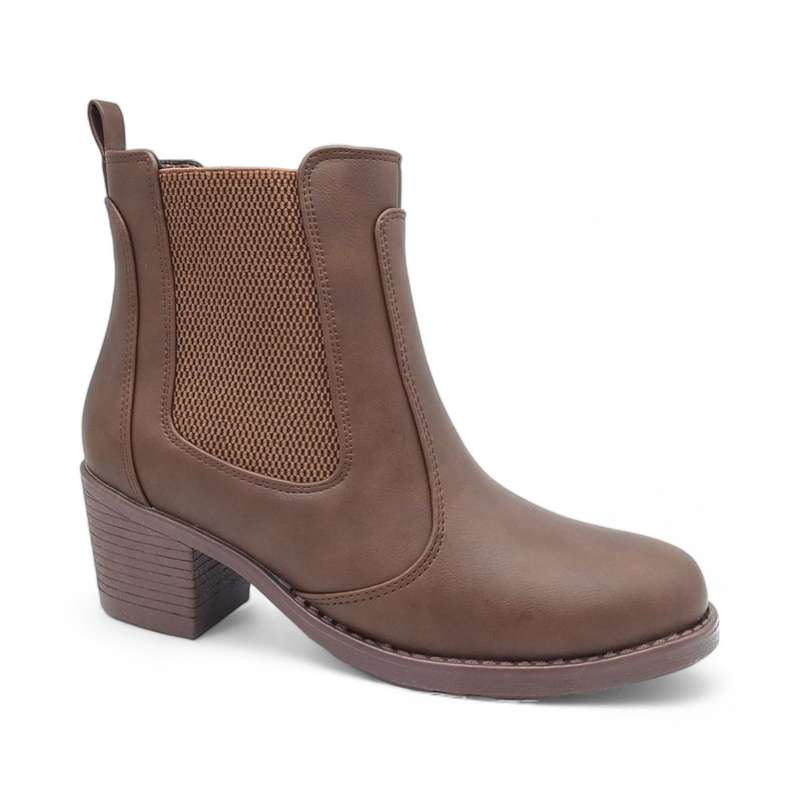 ALXIR Women's Almond Toe Block Heel Chelsea Style Boots - PSL4251
