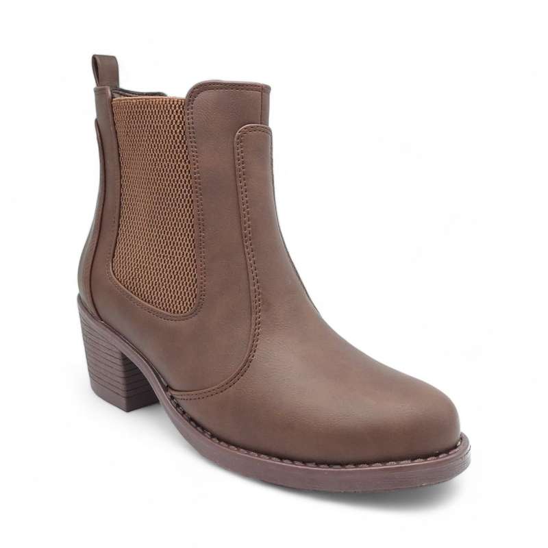 ALXIR Women's Almond Toe Block Heel Chelsea Style Boots - PSL4251
