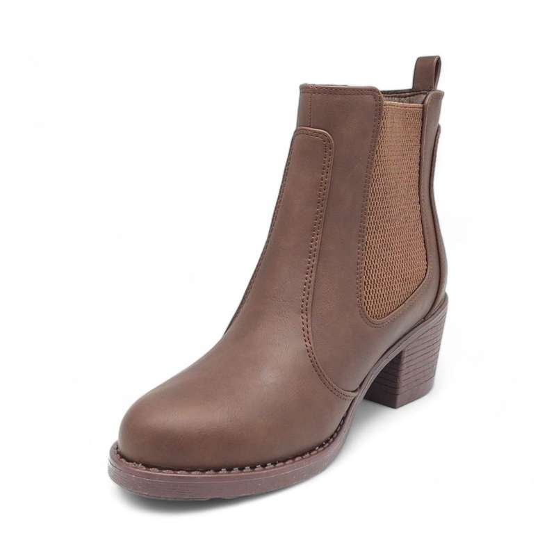 ALXIR Women's Almond Toe Block Heel Chelsea Style Boots - PSL4251