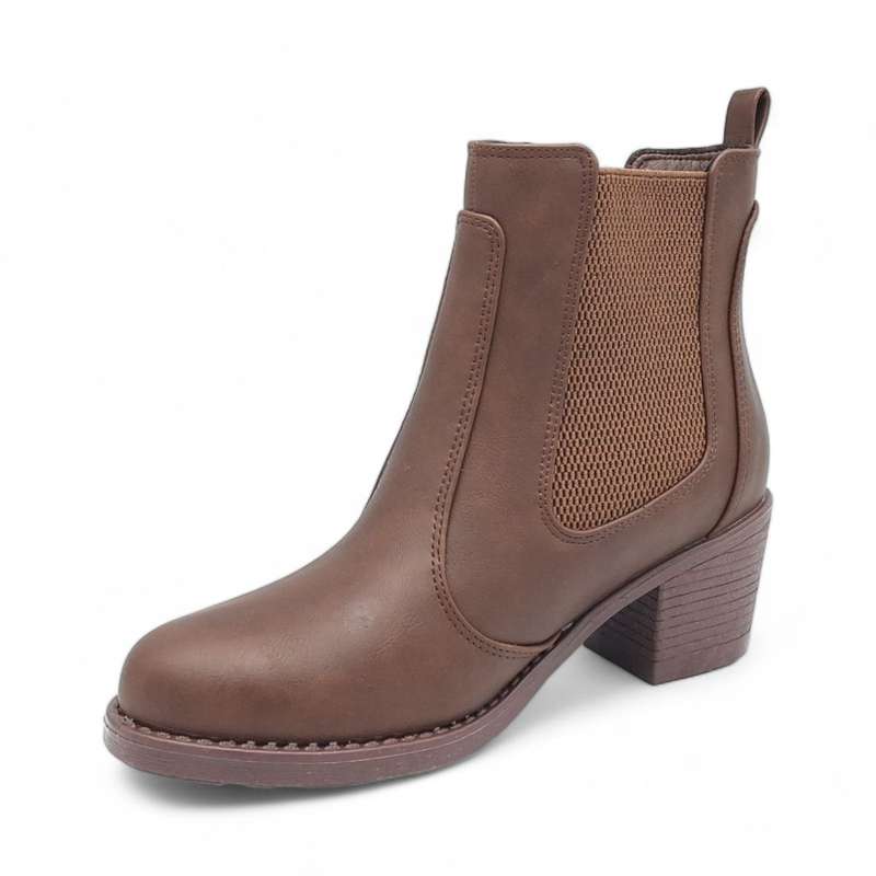 ALXIR Women's Almond Toe Block Heel Chelsea Style Boots - PSL4251