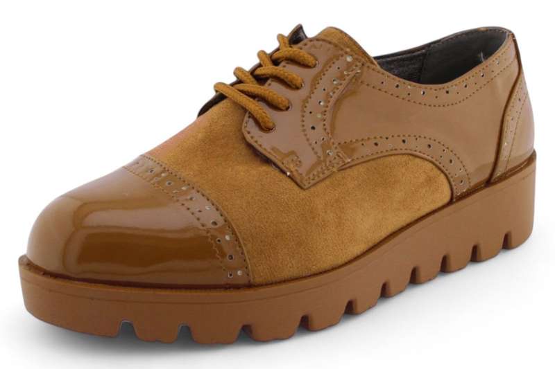 TTP Women Round Toe Platform Cap Toe Brogue Derby HT2422-1
