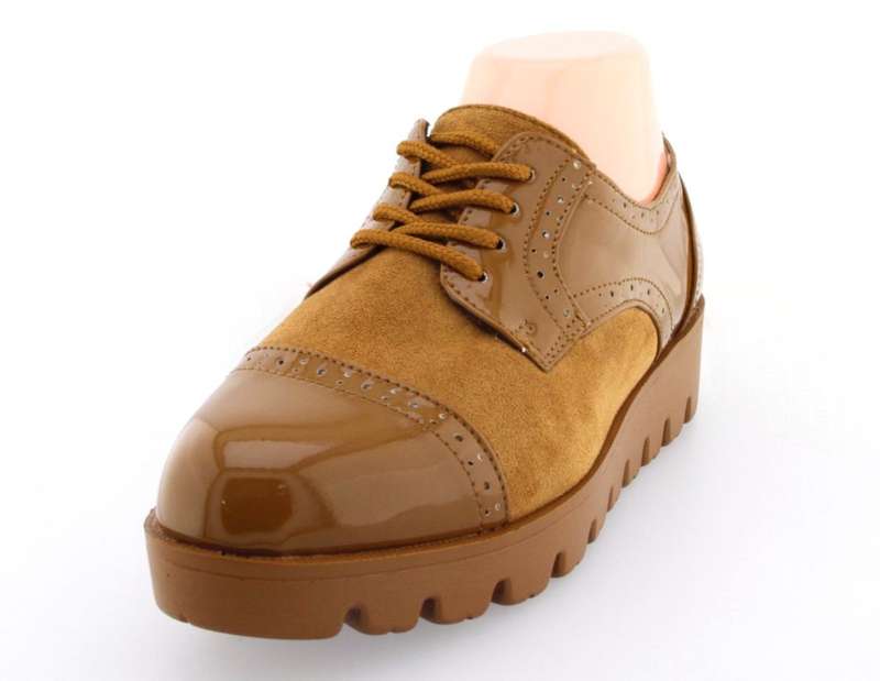 TTP Women Round Toe Platform Cap Toe Brogue Derby HT2422-1