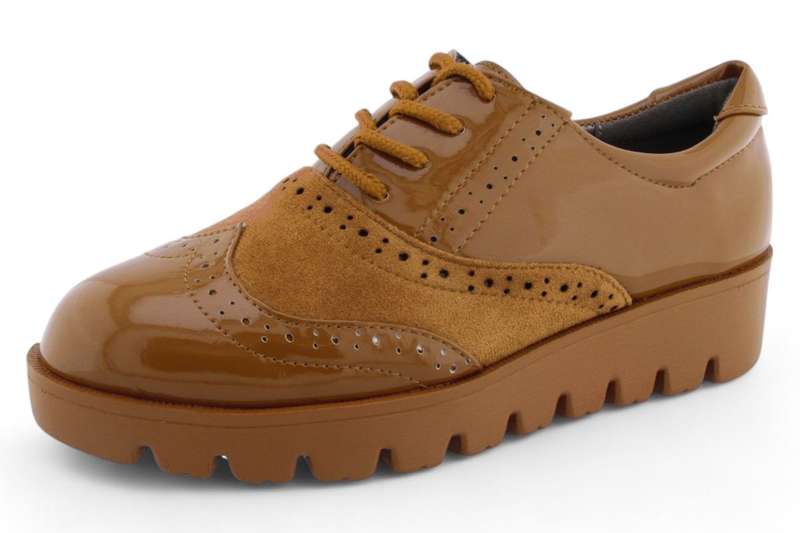 TTP Women Round Toe Platform Derby with Brogue Detail HT2422-2