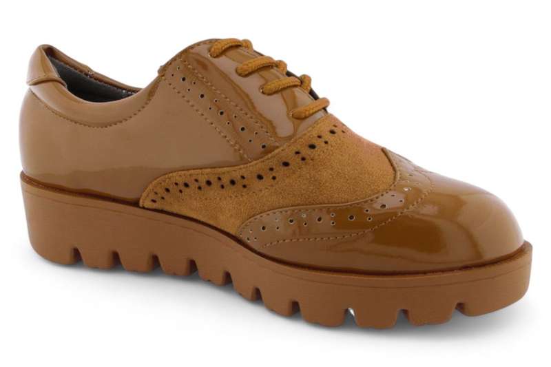 TTP Women Round Toe Platform Derby with Brogue Detail HT2422-2