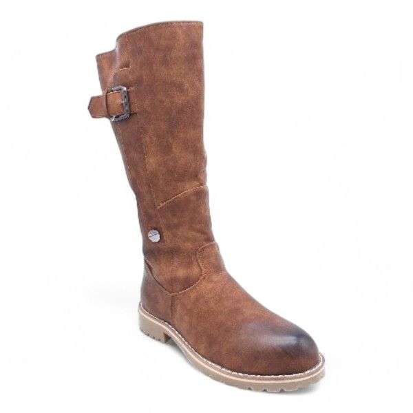 Women Fashion Mid Calf Boots with Side Zipper XB240312