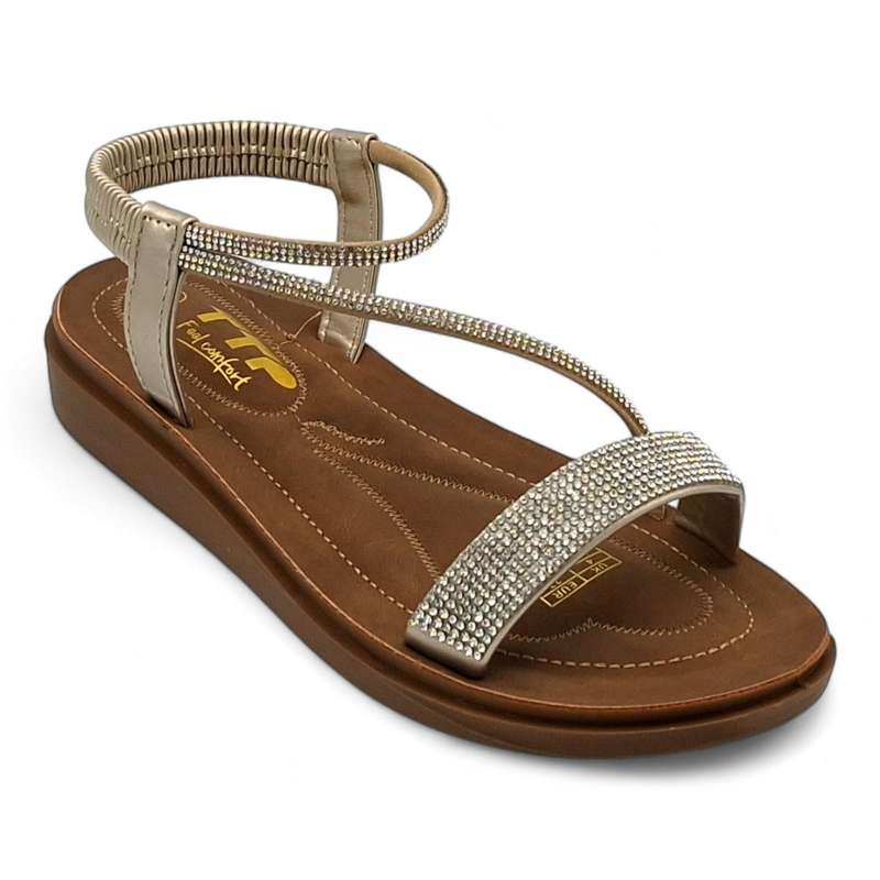 TTP Women Comfortable Sandal with Elasticated Ankle Strap - MJ251010-1