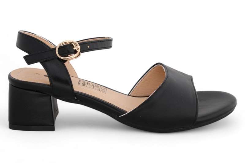 TTP Women White PU Block Heel Ankle Strap Sandals HT240625-3