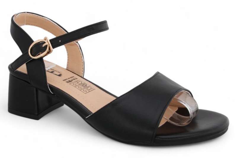 TTP Women White PU Block Heel Ankle Strap Sandals HT240625-3