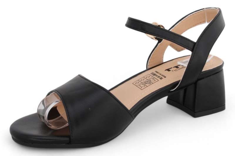 TTP Women White PU Block Heel Ankle Strap Sandals HT240625-3