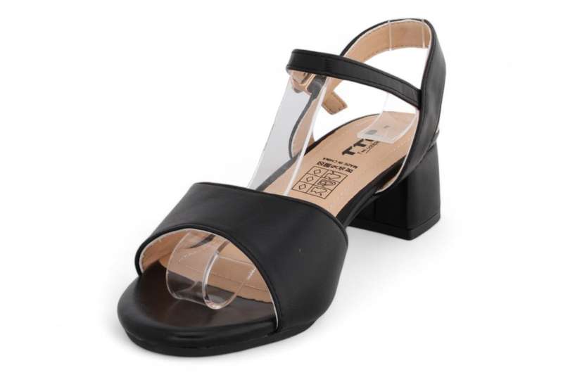 TTP Women White PU Block Heel Ankle Strap Sandals HT240625-3