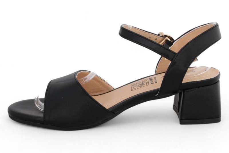 TTP Women White PU Block Heel Ankle Strap Sandals HT240625-3