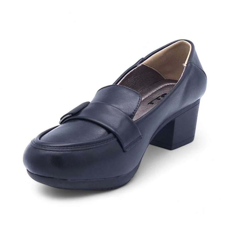 TTP - Women's Classic Block Heel Courts with Square Strap Over Upper - HT3805