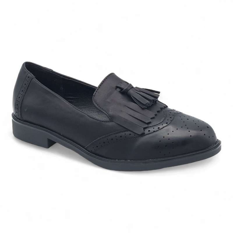 TTP Women's Round Toe Semi Brogue with Fashion Vamp Decor JSF72