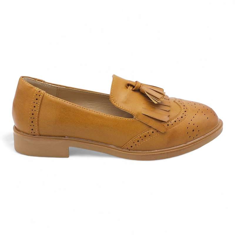 TTP Women's Round Toe Semi Brogue with Fashion Vamp Decor JSF72
