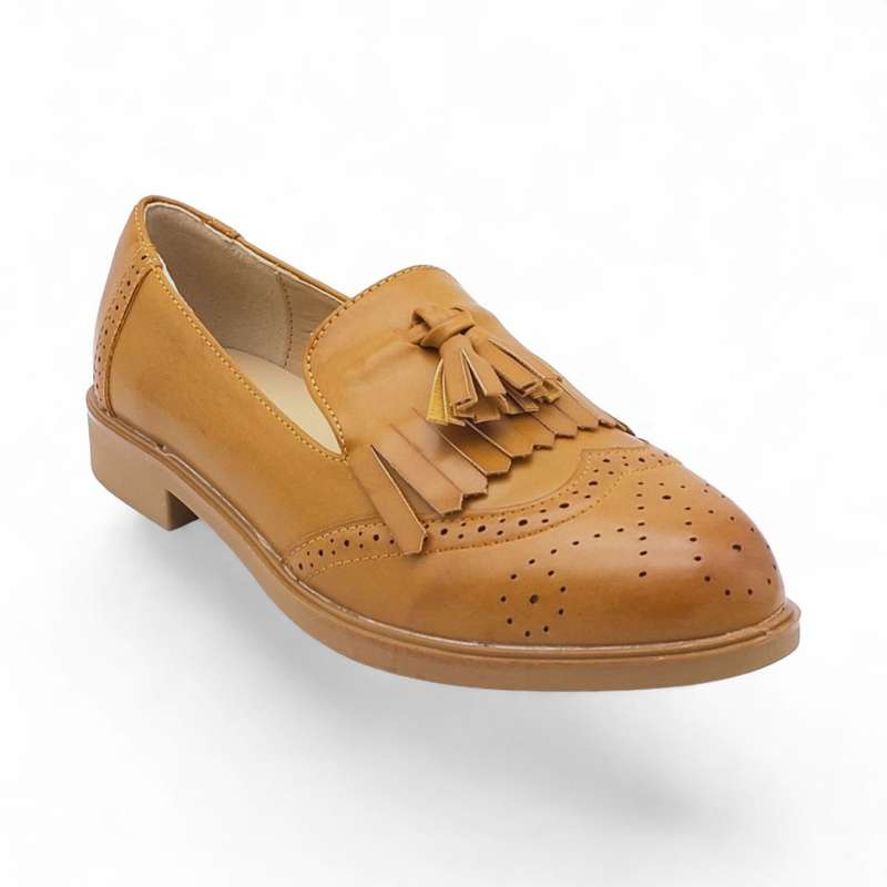 TTP Women's Round Toe Semi Brogue with Fashion Vamp Decor JSF72