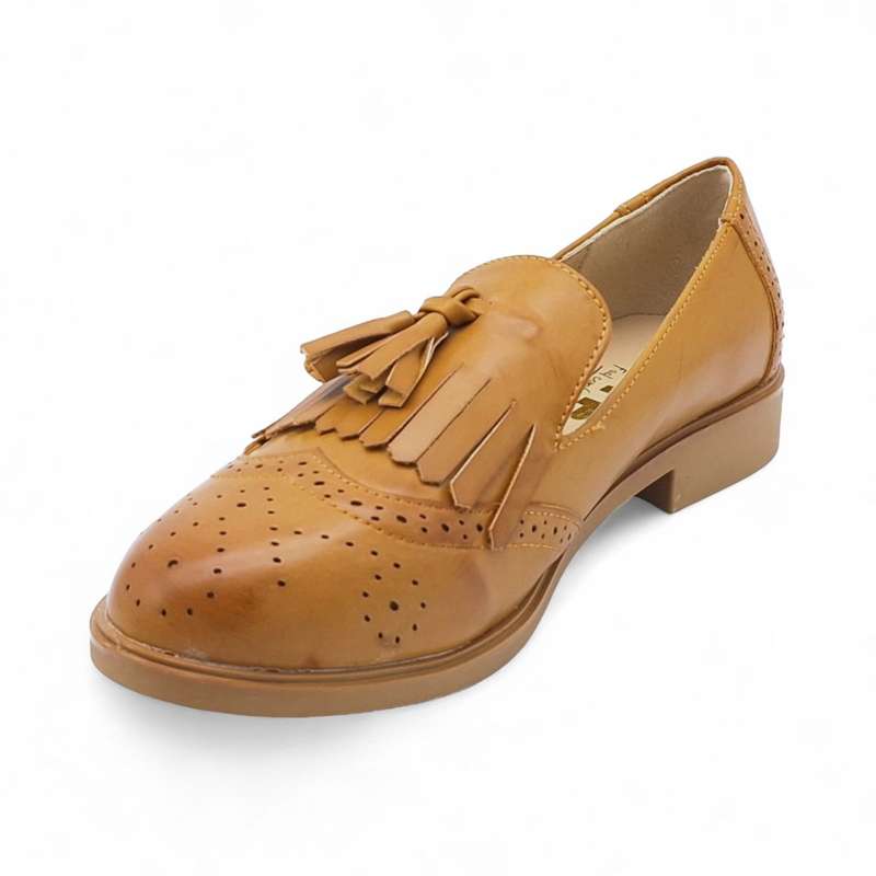 TTP Women's Round Toe Semi Brogue with Fashion Vamp Decor JSF72
