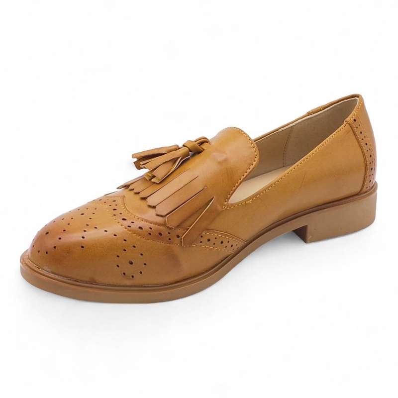 TTP Women's Round Toe Semi Brogue with Fashion Vamp Decor JSF72