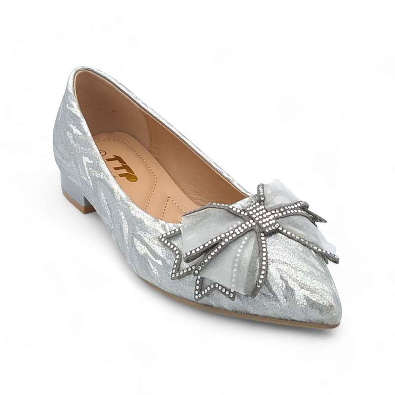 TTP Women Pointed Toe Flats With Bow Decor JSF82
