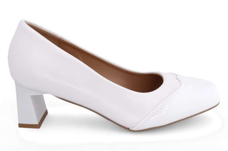 TTP Women PU Rectangular Flare Block Heel with Wingtip JSF101