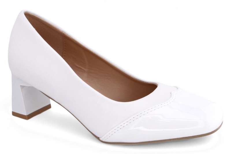 TTP Women PU Rectangular Flare Block Heel with Wingtip JSF101