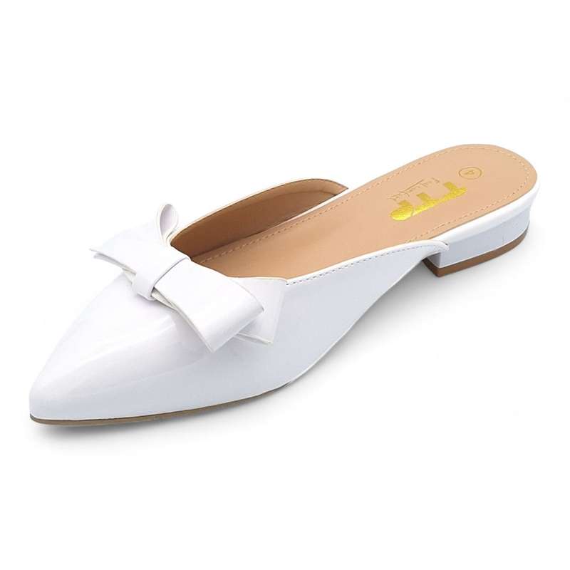 TTP Women Point Toe Sandals with Ribbon Decor JSF83