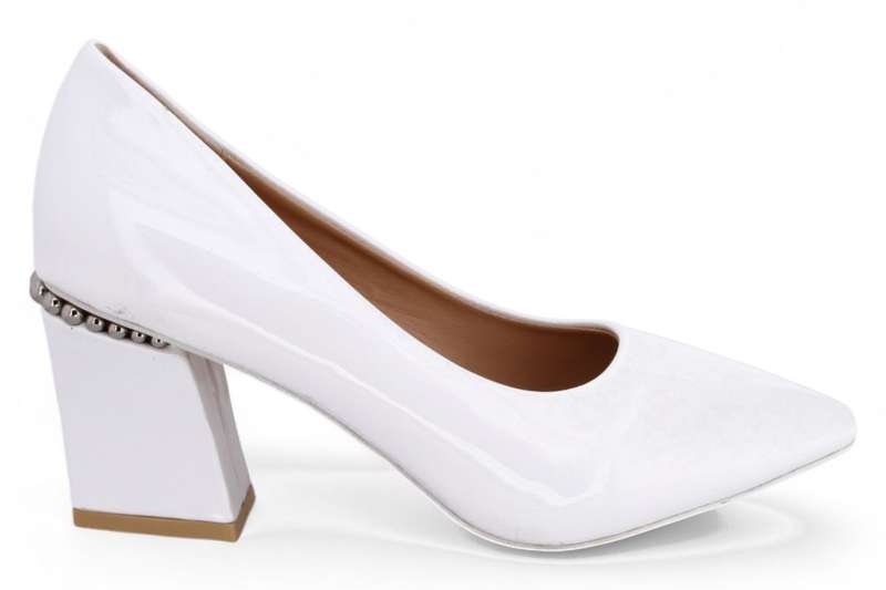 TTP Women Patent PU Rectangular Flare Block Heel Courts JSF98