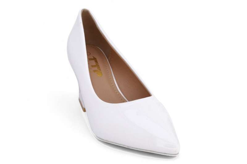 TTP Women Patent PU Rectangular Flare Block Heel Courts JSF98