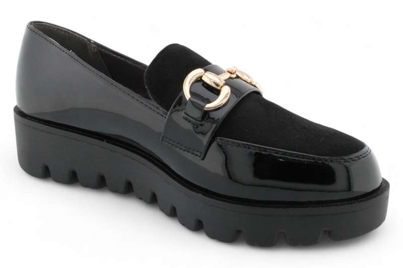 TTP Women Platform Round Toe Loafers with Link Decor HT2422-5