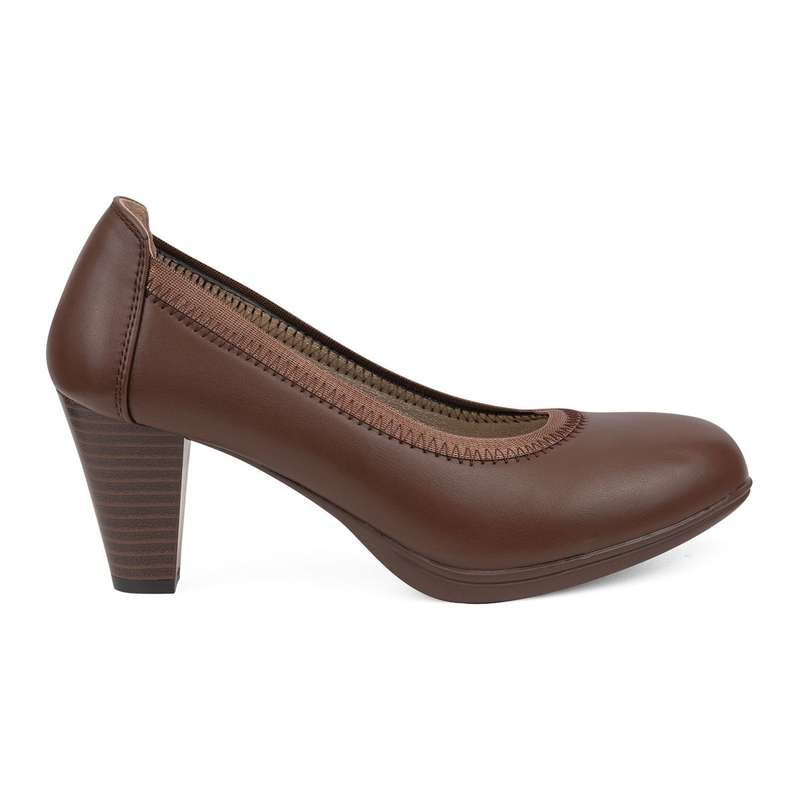 TTP Ladies Court Heel with Elasticated Top Line