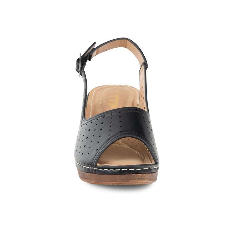TTP Ladies Wedge Heel Sandals with Cut Out Pattern