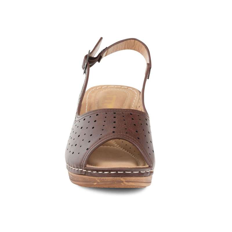 TTP Ladies Wedge Heel Sandals with Cut Out Pattern